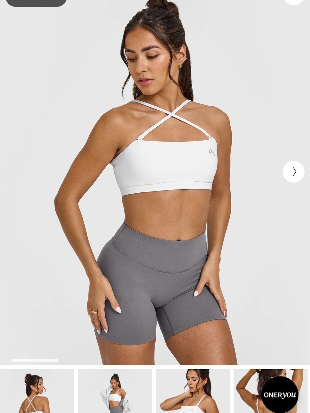 Oner Active Easylift Multiway Bandeau White Bralette with White Logo - Picture 5 of 6